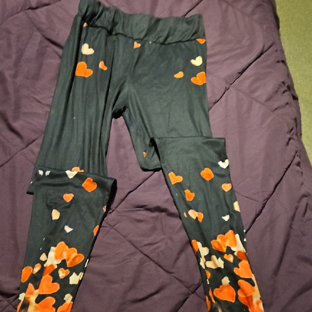 Heart Patterned Kids Leggings